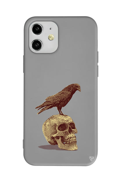 Kuzgun ve Kuru Kafa Lansman Model İçi Kadife Silikon Telefon Kılıfı