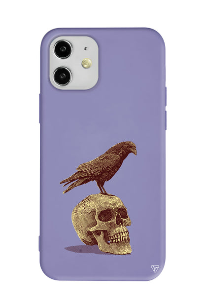 Kuzgun ve Kuru Kafa Lansman Model İçi Kadife Silikon Telefon Kılıfı