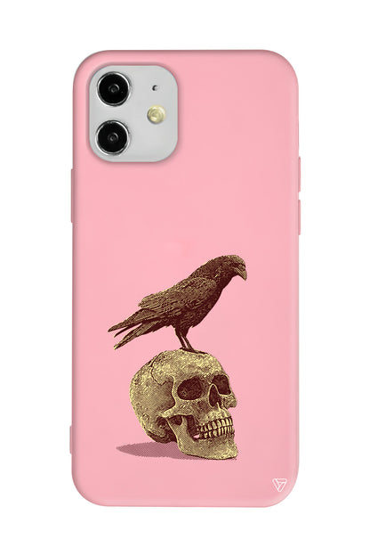 Kuzgun ve Kuru Kafa Lansman Model İçi Kadife Silikon Telefon Kılıfı