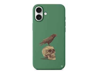 Kuzgun ve Kuru Kafa Lansman Model İçi Kadife Silikon Telefon Kılıfı – Plus Serisine Özel