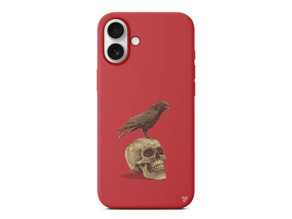 Kuzgun ve Kuru Kafa Lansman Model İçi Kadife Silikon Telefon Kılıfı – Plus Serisine Özel