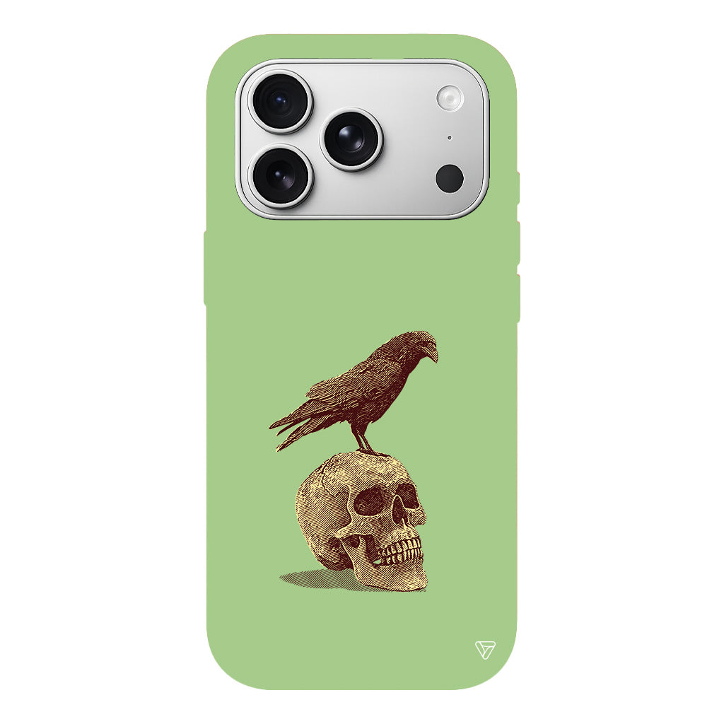 Kuzgun ve Kuru Kafa Lansman Model İçi Kadife Silikon Telefon Kılıfı