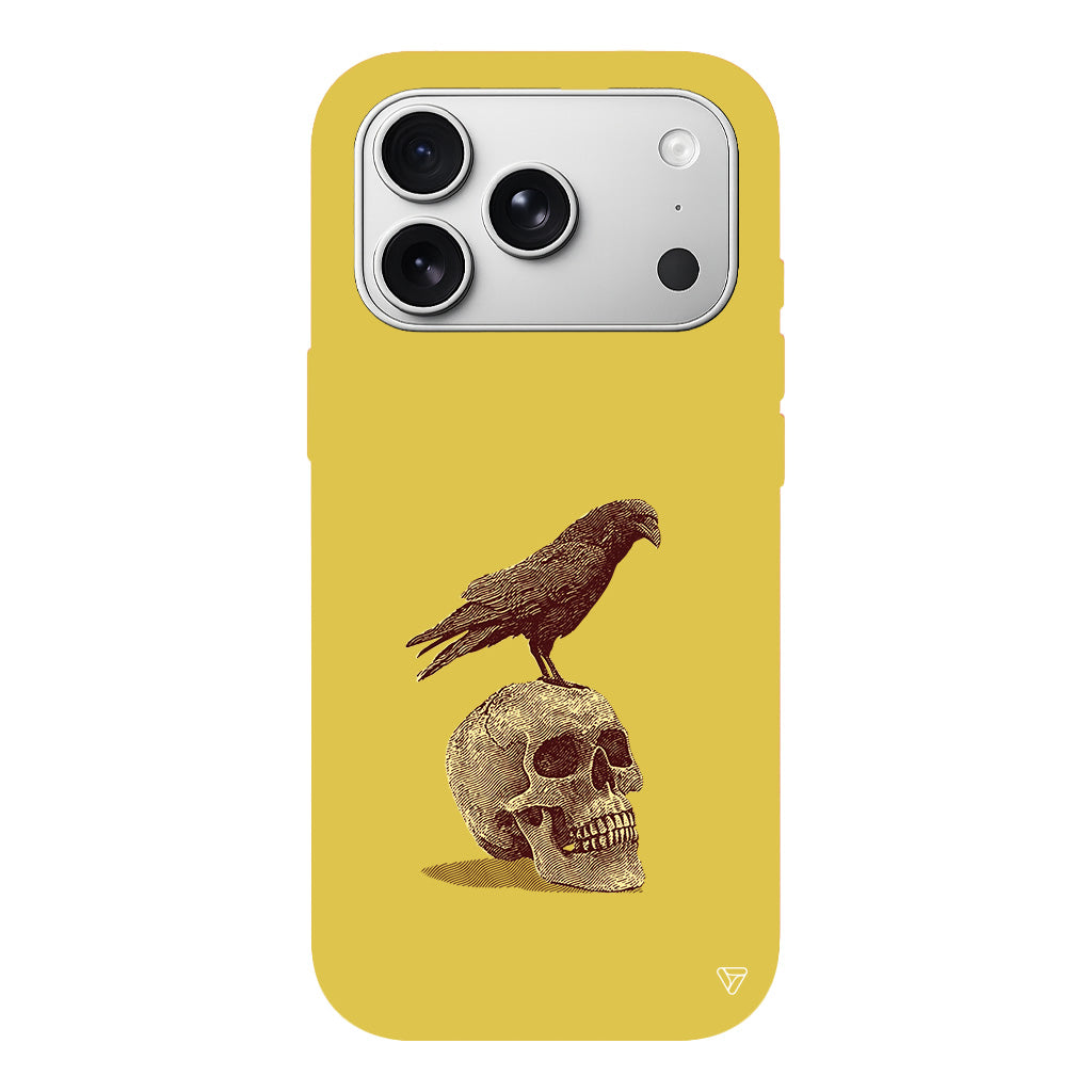 Kuzgun ve Kuru Kafa Lansman Model İçi Kadife Silikon Telefon Kılıfı