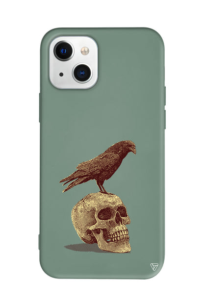 Kuzgun ve Kuru Kafa Lansman Model İçi Kadife Silikon Telefon Kılıfı