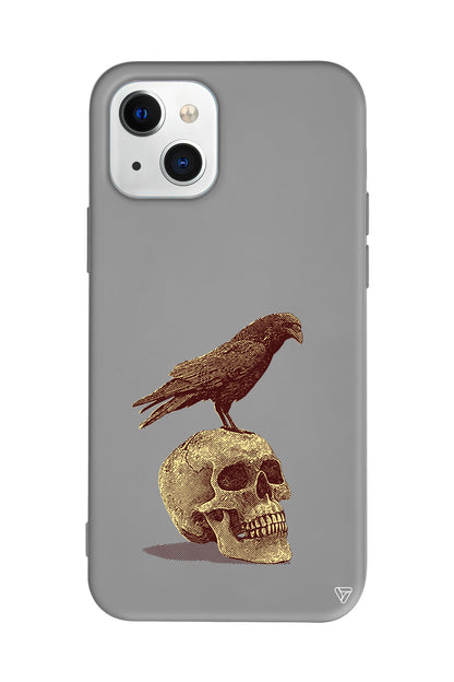 Kuzgun ve Kuru Kafa Lansman Model İçi Kadife Silikon Telefon Kılıfı