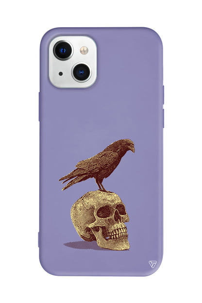 Kuzgun ve Kuru Kafa Lansman Model İçi Kadife Silikon Telefon Kılıfı