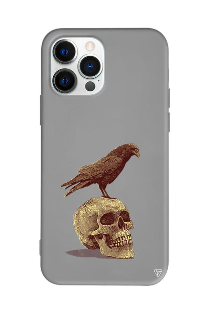 Kuzgun ve Kuru Kafa Lansman Model İçi Kadife Silikon Telefon Kılıfı