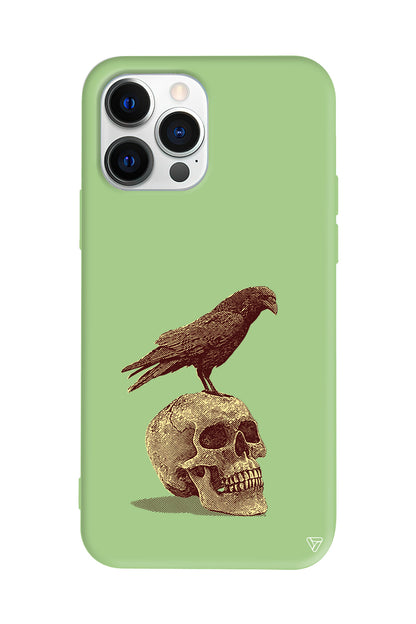 Kuzgun ve Kuru Kafa Lansman Model İçi Kadife Silikon Telefon Kılıfı