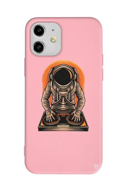 DJ Astronot Lansman Model İçi Kadife Silikon Telefon Kılıfı