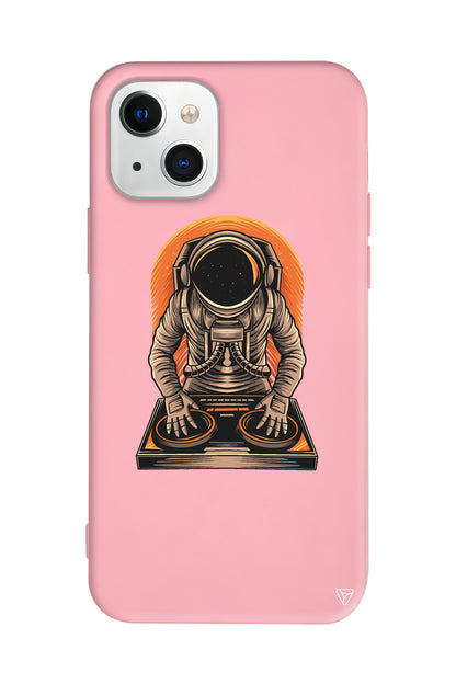 DJ Astronot Lansman Model İçi Kadife Silikon Telefon Kılıfı