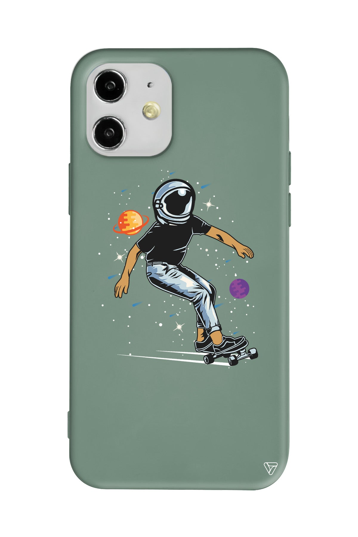 Kraterde Kaykay Lansman Model İçi Kadife Silikon Telefon Kılıfı