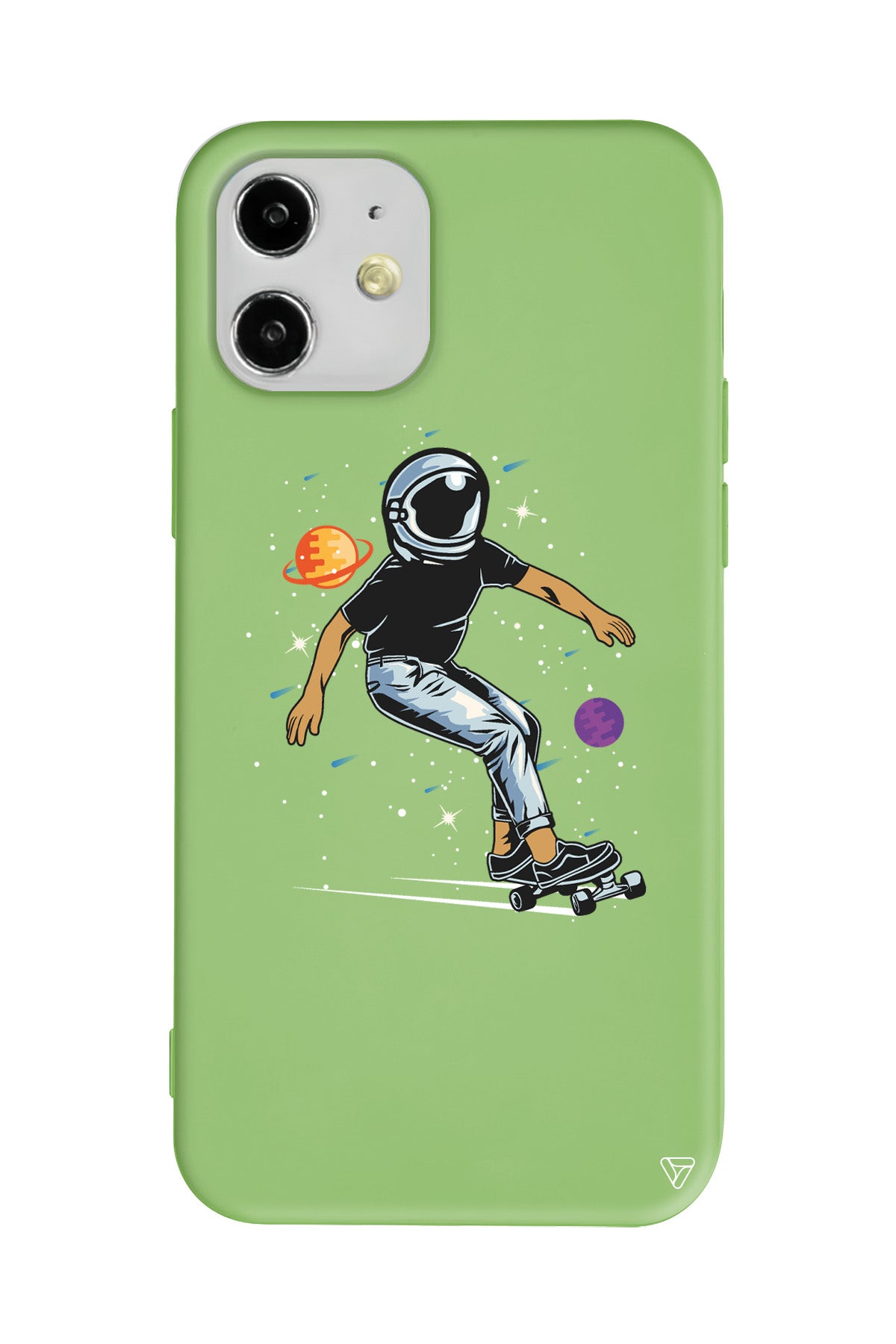 Kraterde Kaykay Lansman Model İçi Kadife Silikon Telefon Kılıfı