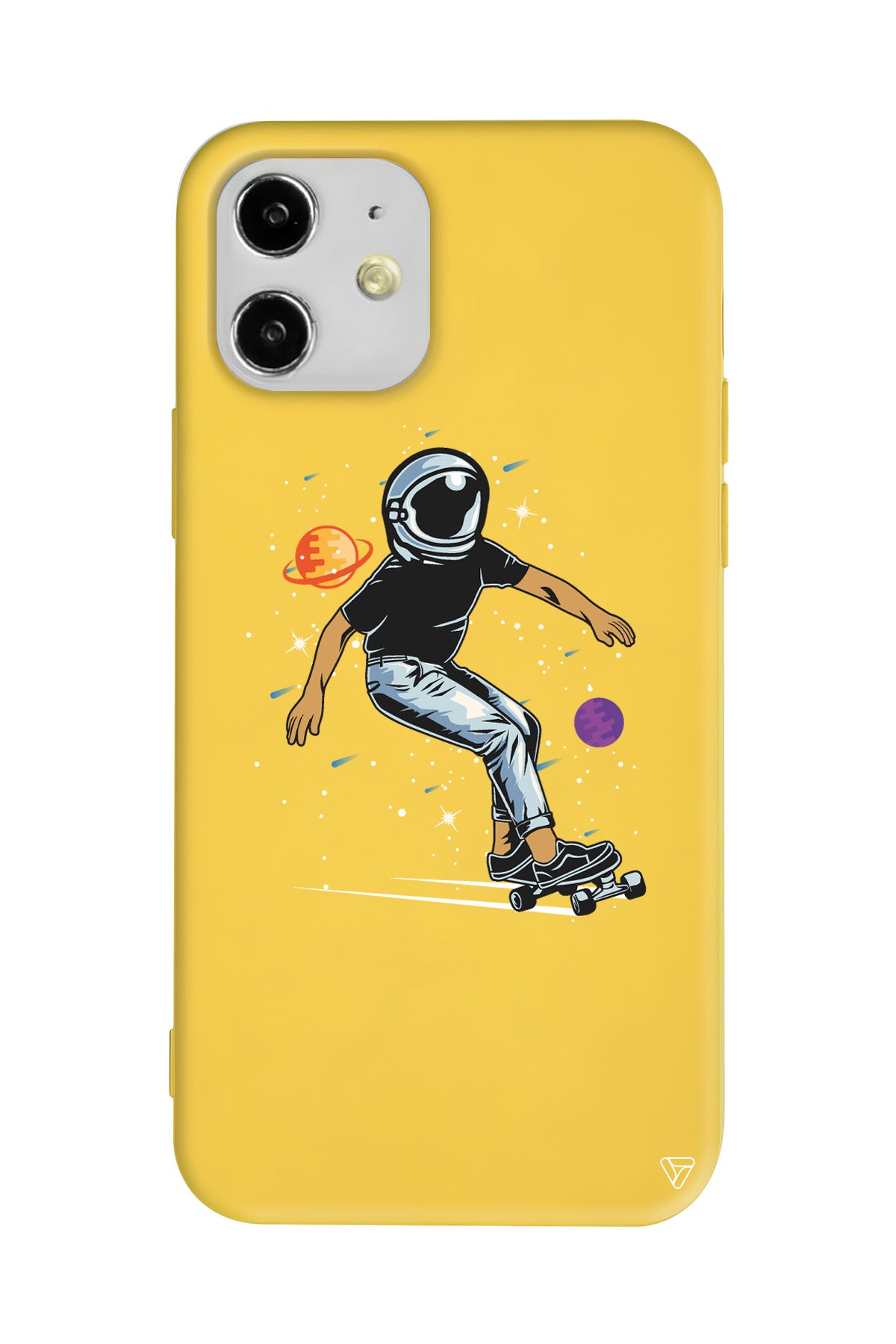 Kraterde Kaykay Lansman Model İçi Kadife Silikon Telefon Kılıfı