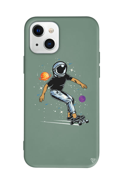 Kraterde Kaykay Lansman Model İçi Kadife Silikon Telefon Kılıfı