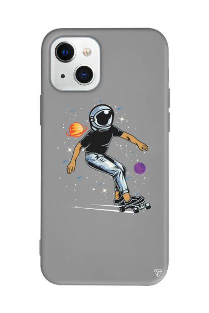 Kraterde Kaykay Lansman Model İçi Kadife Silikon Telefon Kılıfı