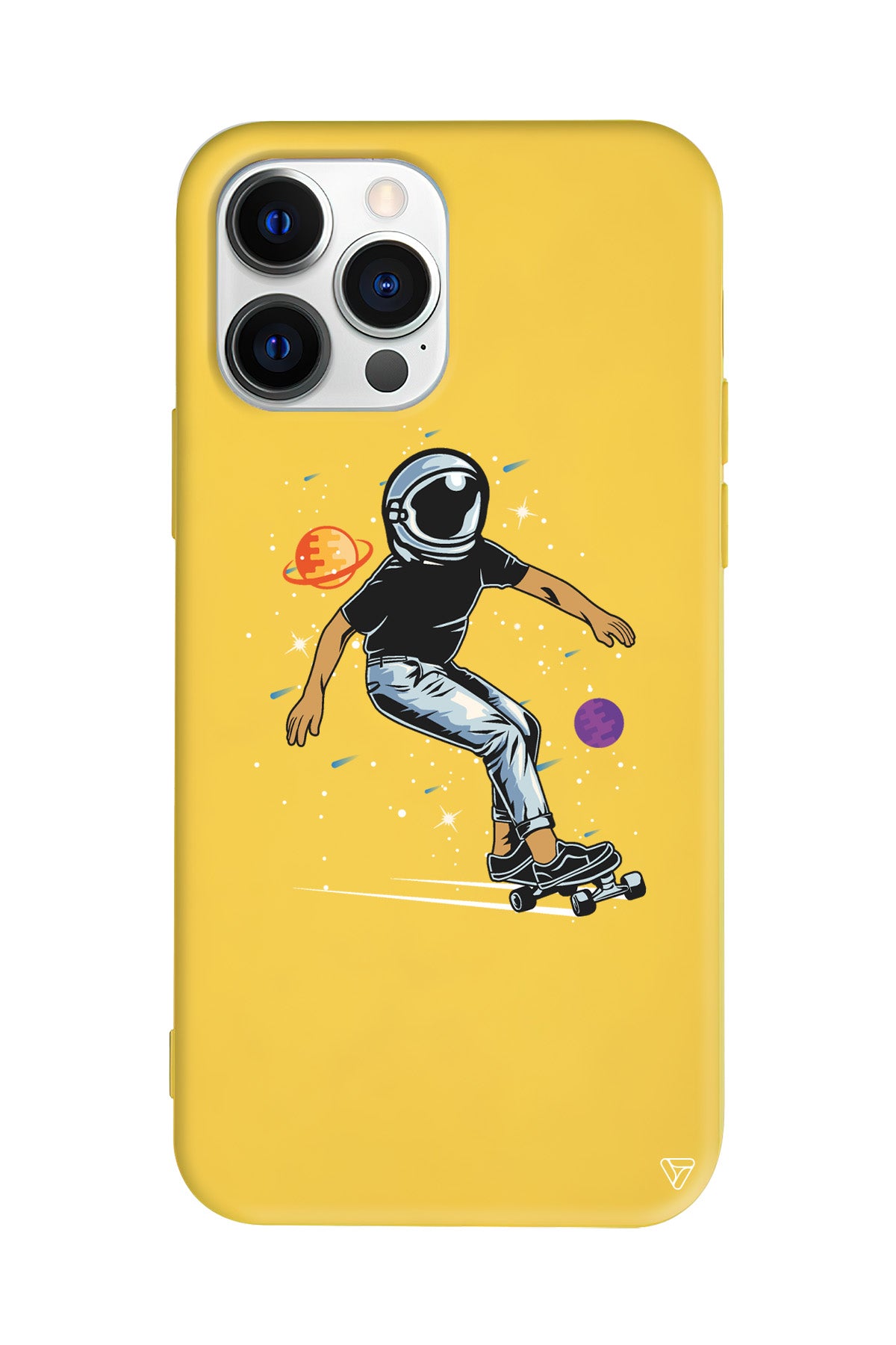 Kraterde Kaykay Lansman Model İçi Kadife Silikon Telefon Kılıfı