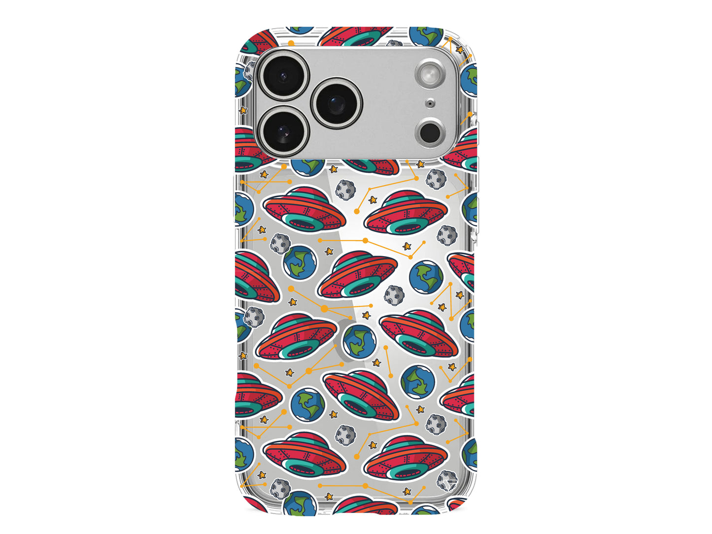 Space Ship Lansman Model İçi Kadife Silikon Telefon Kılıfı