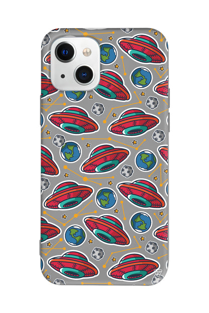 Space Ship Lansman Model İçi Kadife Silikon Telefon Kılıfı