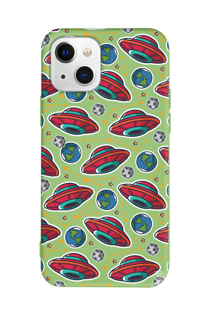 Space Ship Lansman Model İçi Kadife Silikon Telefon Kılıfı