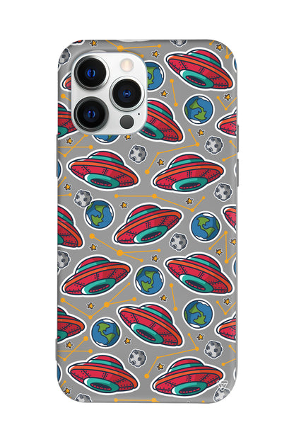 Space Ship Lansman Model İçi Kadife Silikon Telefon Kılıfı