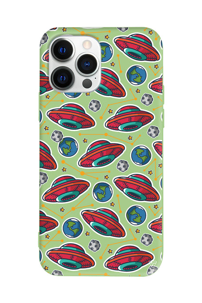 Space Ship Lansman Model İçi Kadife Silikon Telefon Kılıfı