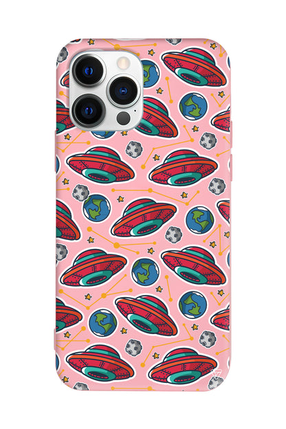 Space Ship Lansman Model İçi Kadife Silikon Telefon Kılıfı