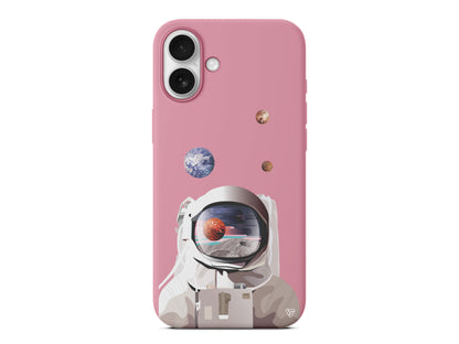 Astronotun Gözünden Lansman Model İçi Kadife Silikon Telefon Kılıfı