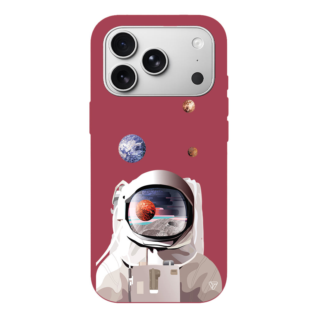 Astronotun Gözünden Lansman Model İçi Kadife Silikon Telefon Kılıfı