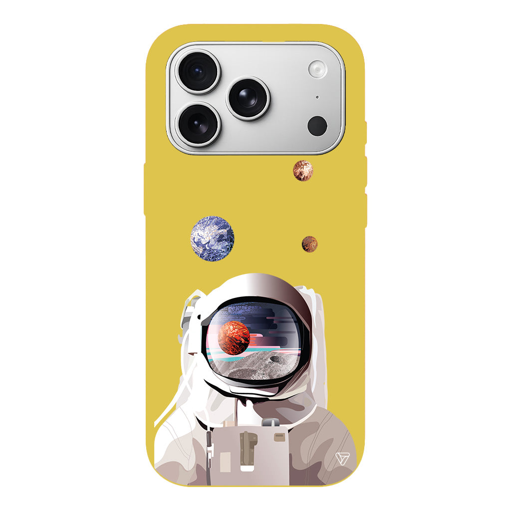 Astronotun Gözünden Lansman Model İçi Kadife Silikon Telefon Kılıfı