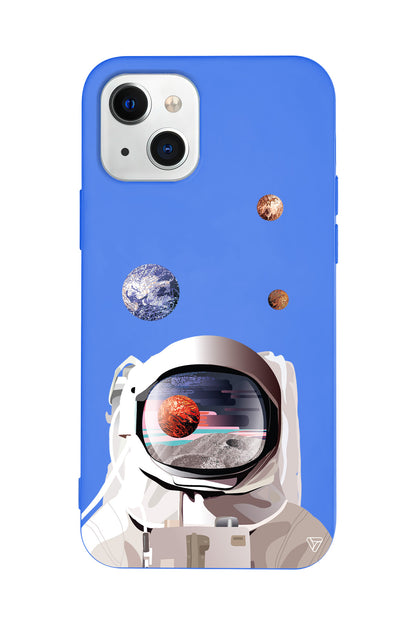 Astronotun Gözünden Lansman Model İçi Kadife Silikon Telefon Kılıfı