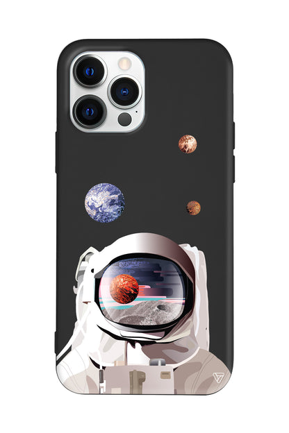 Astronotun Gözünden Lansman Model İçi Kadife Silikon Telefon Kılıfı