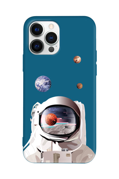 Astronotun Gözünden Lansman Model İçi Kadife Silikon Telefon Kılıfı
