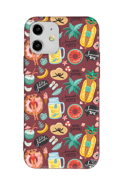 Summer Mood Lansman Model İçi Kadife Silikon Telefon Kılıfı