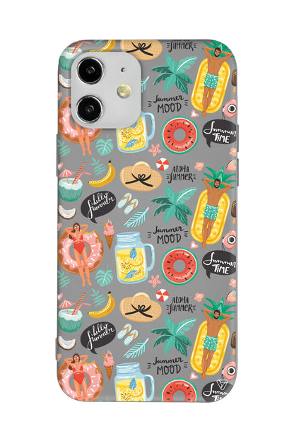 Summer Mood Lansman Model İçi Kadife Silikon Telefon Kılıfı