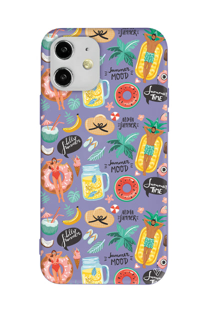 Summer Mood Lansman Model İçi Kadife Silikon Telefon Kılıfı