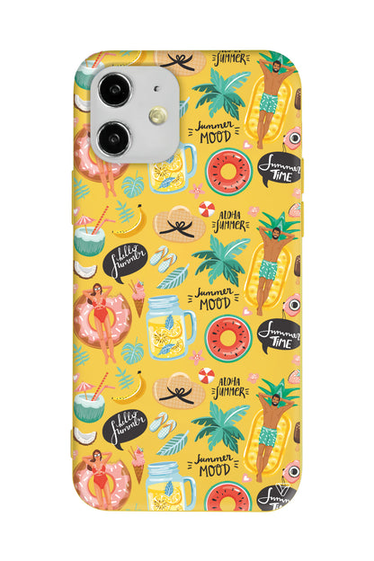 Summer Mood Lansman Model İçi Kadife Silikon Telefon Kılıfı