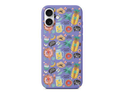 Summer Mood Lansman Model İçi Kadife Silikon Telefon Kılıfı