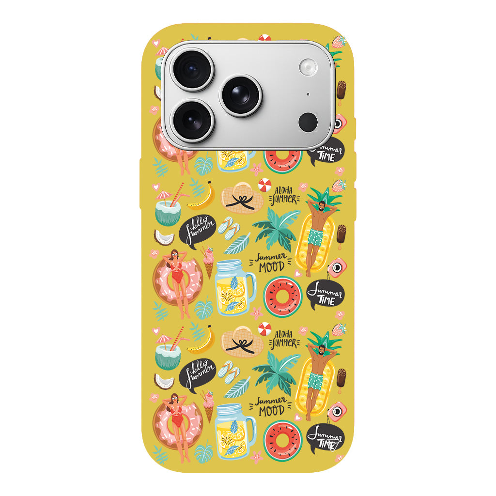 Summer Mood Lansman Model İçi Kadife Silikon Telefon Kılıfı