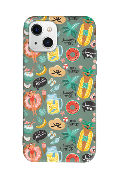 Summer Mood Lansman Model İçi Kadife Silikon Telefon Kılıfı – Plus Serisine Özel