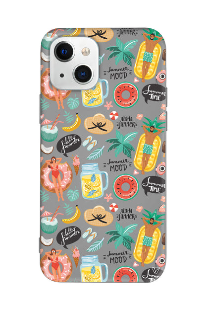 Summer Mood Lansman Model İçi Kadife Silikon Telefon Kılıfı