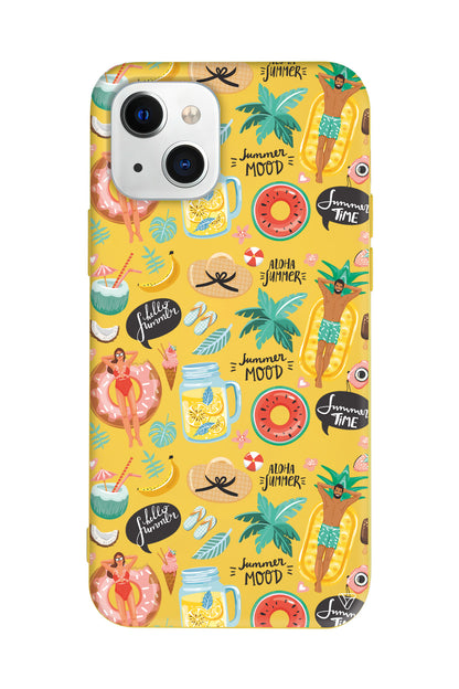 Summer Mood Lansman Model İçi Kadife Silikon Telefon Kılıfı – Plus Serisine Özel