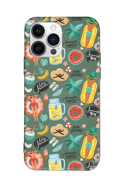 Summer Mood Lansman Model İçi Kadife Silikon Telefon Kılıfı