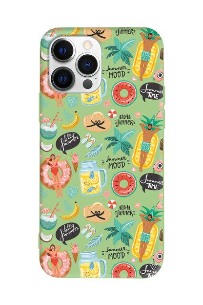 Summer Mood Lansman Model İçi Kadife Silikon Telefon Kılıfı