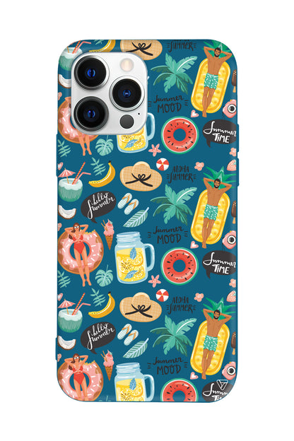 Summer Mood Lansman Model İçi Kadife Silikon Telefon Kılıfı