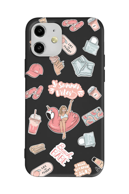 Beach Babe Lansman Model İçi Kadife Silikon Telefon Kılıfı