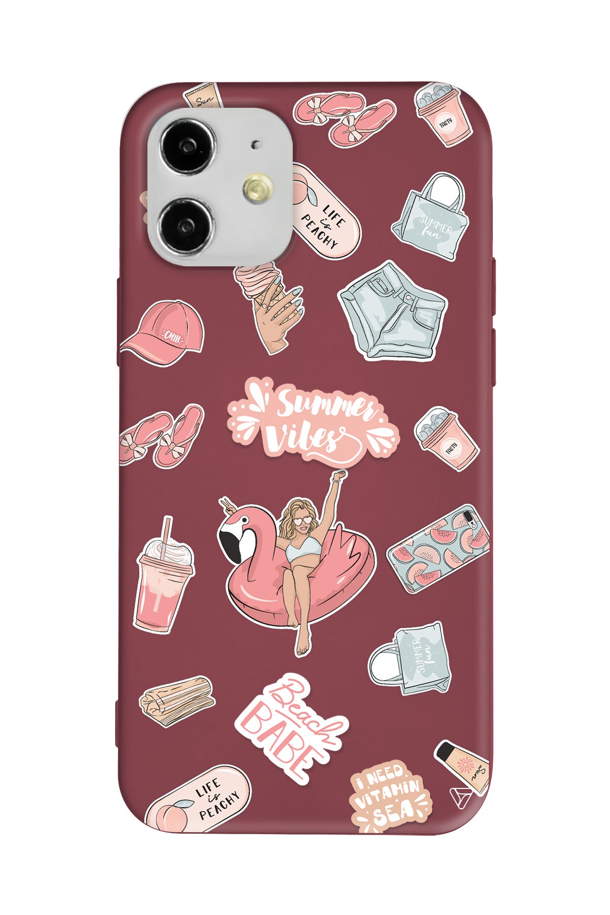 Beach Babe Lansman Model İçi Kadife Silikon Telefon Kılıfı