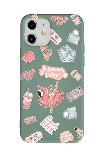 Beach Babe Lansman Model İçi Kadife Silikon Telefon Kılıfı