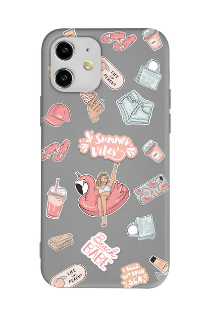 Beach Babe Lansman Model İçi Kadife Silikon Telefon Kılıfı