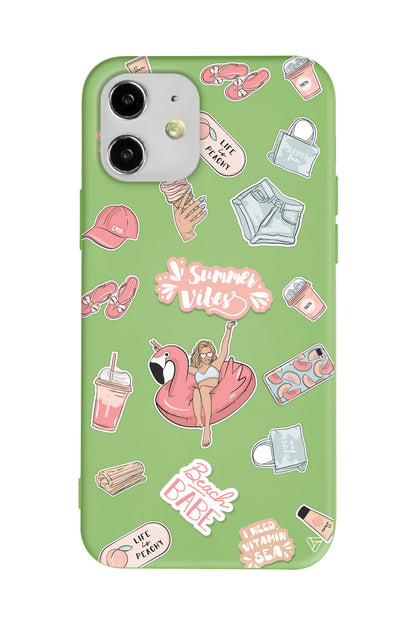 Beach Babe Lansman Model İçi Kadife Silikon Telefon Kılıfı