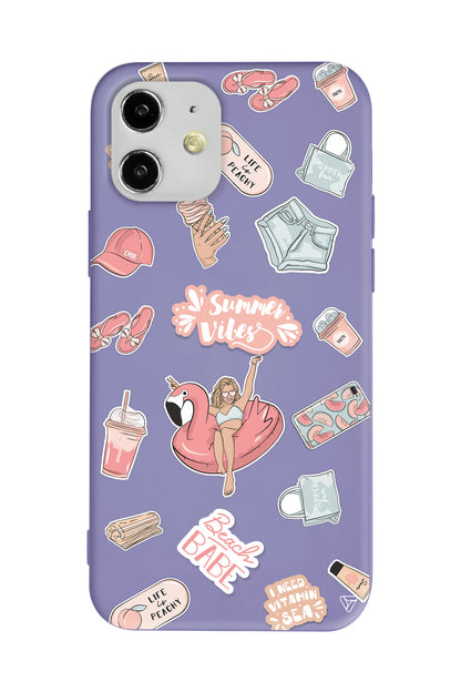 Beach Babe Lansman Model İçi Kadife Silikon Telefon Kılıfı